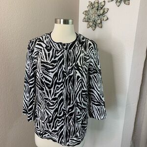 Elementz Shimmery Zebra Print Blazer *See Flaw*